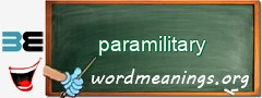 WordMeaning blackboard for paramilitary